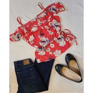 JOLT Wrap Cold Shoulder Top